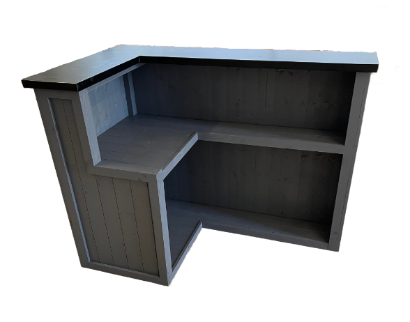 Spacious fridge compartment (47.6×46×54cm) in Black Grey Martini L-shape home bar
