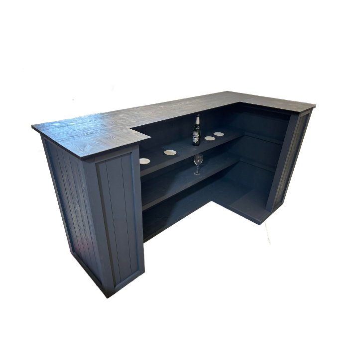 Black Grey Mimosa home bar with customisable fridge/keg compartment visible