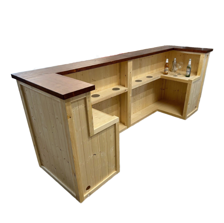 Epic 270cm Cuba Libre home bar with extensive shelving and dual fridge compartments