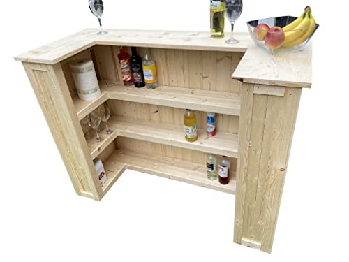 Rum Punch home bar with customisable shelving visible u shape