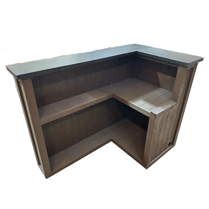Spacious fridge compartment in Black Brown Martini L-shape home bar