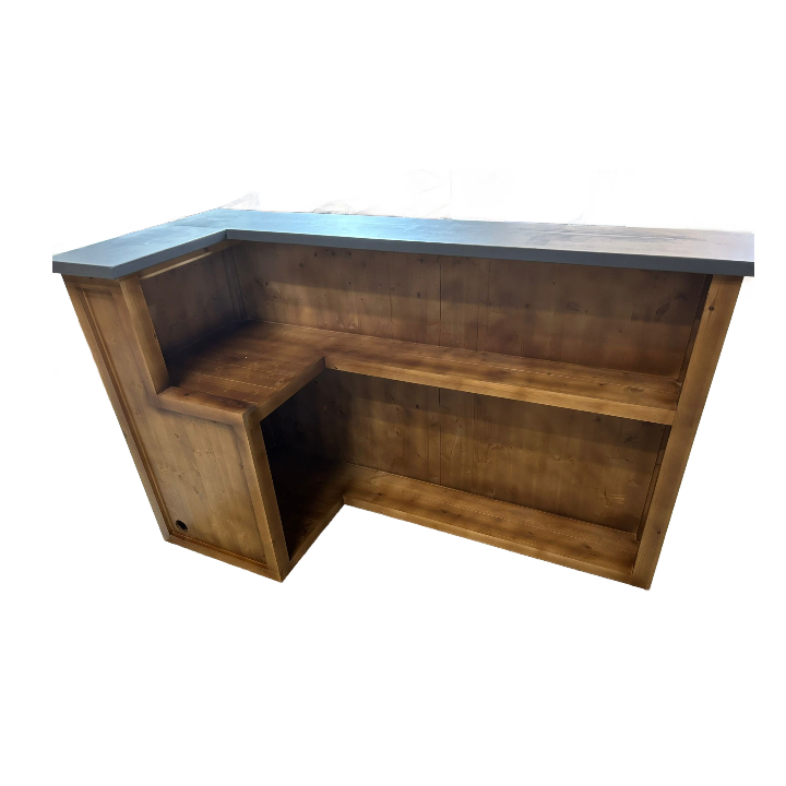 Slate Walnut Martini home bar with configurable return and fridge compartment visible