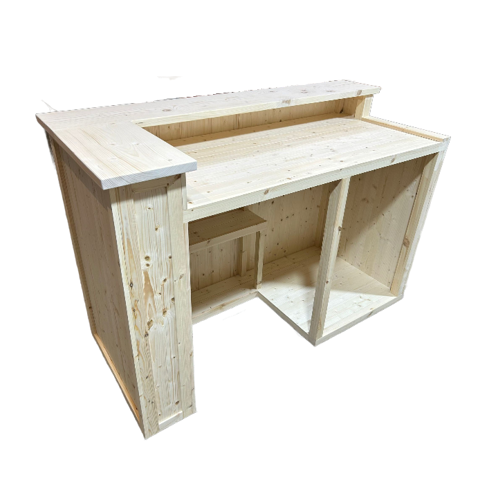 Cosmo wooden home bar 180x60 straight design UK handcrafted timber