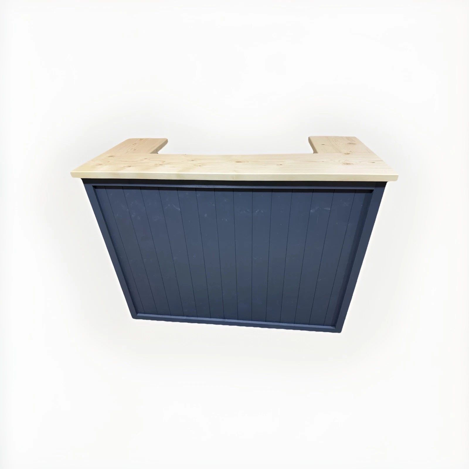 Natural Grey Rum Punch home bar with deep back shelving visible