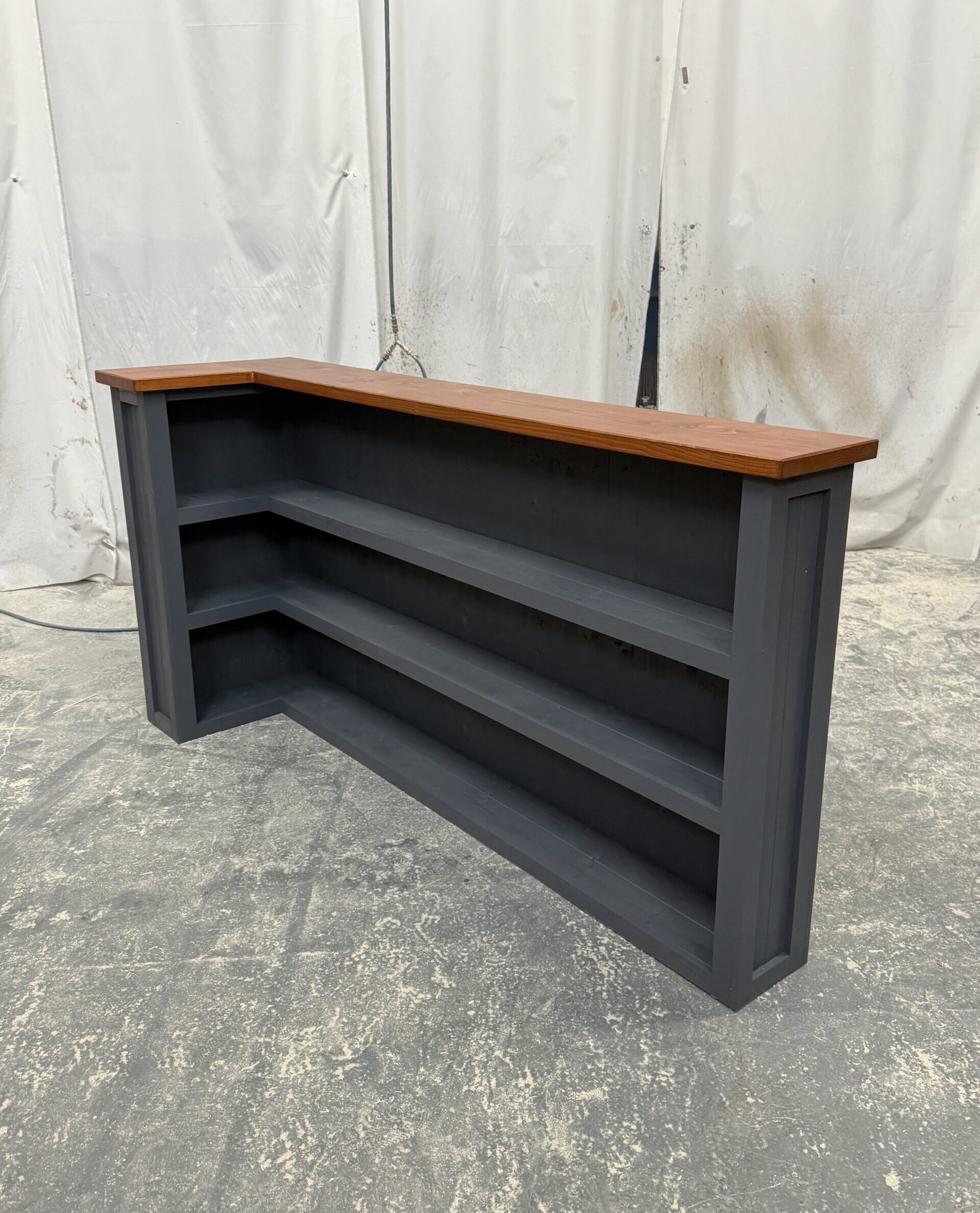 argarita home bar Satin Grey 200x60 UK handcrafted timber