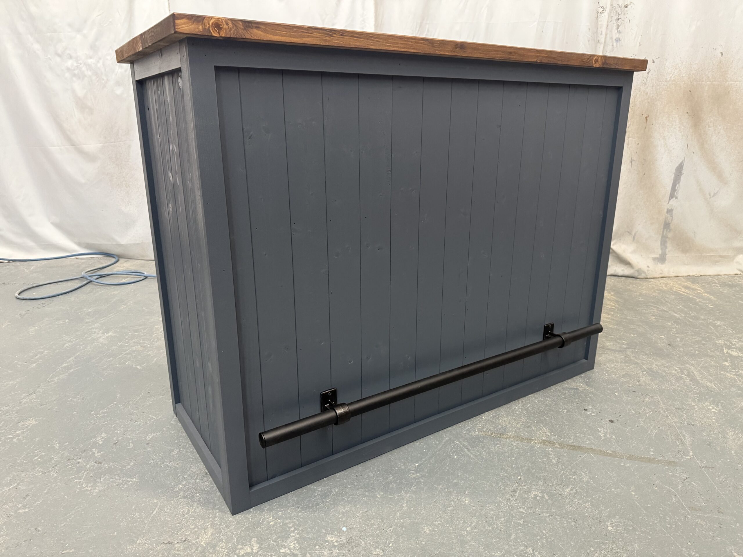u shape compact home bar with powder coated foot rail