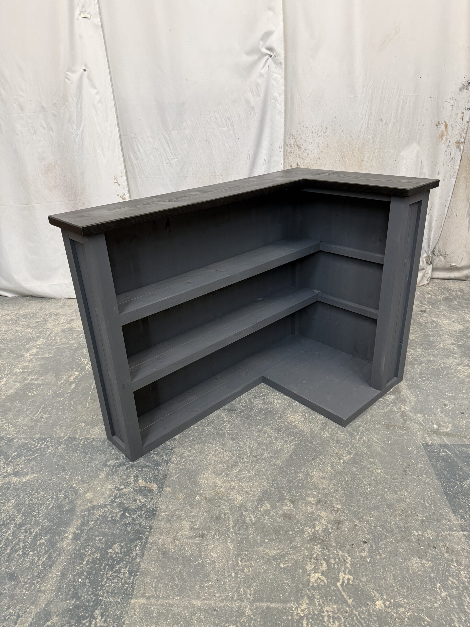 Black Grey Bellini home bar with customisable return and fridge or keg compartment